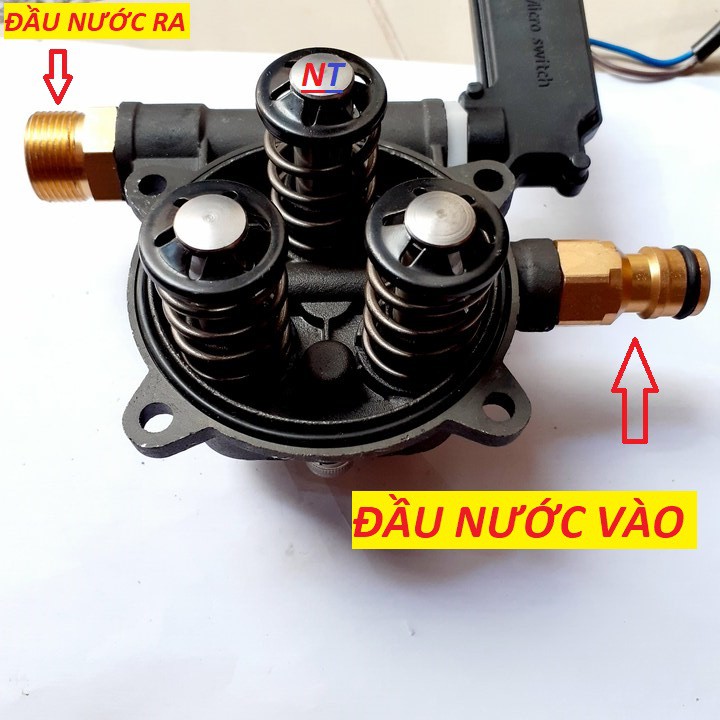 Bộ Đầu Bơm Máy Rửa xe mini - áp cao (ốc hình chữ V )