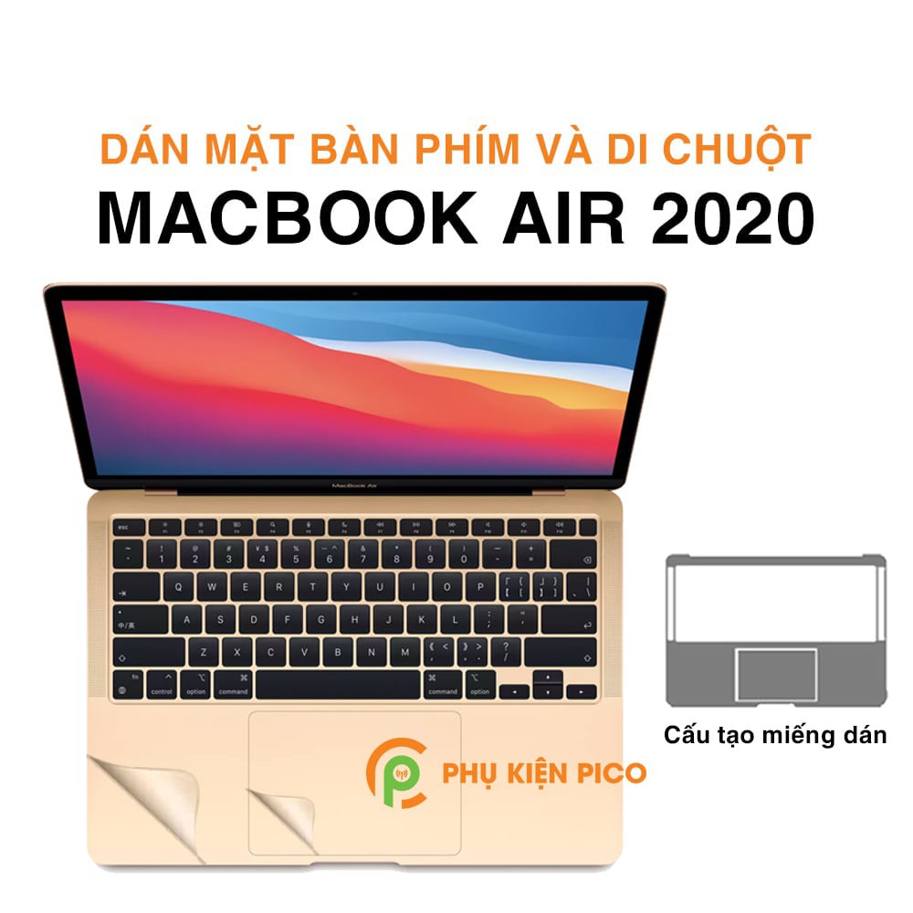 Dán mặt bàn phím và di chuột MacBook Air 2020 chống trầy xước hiệu quả