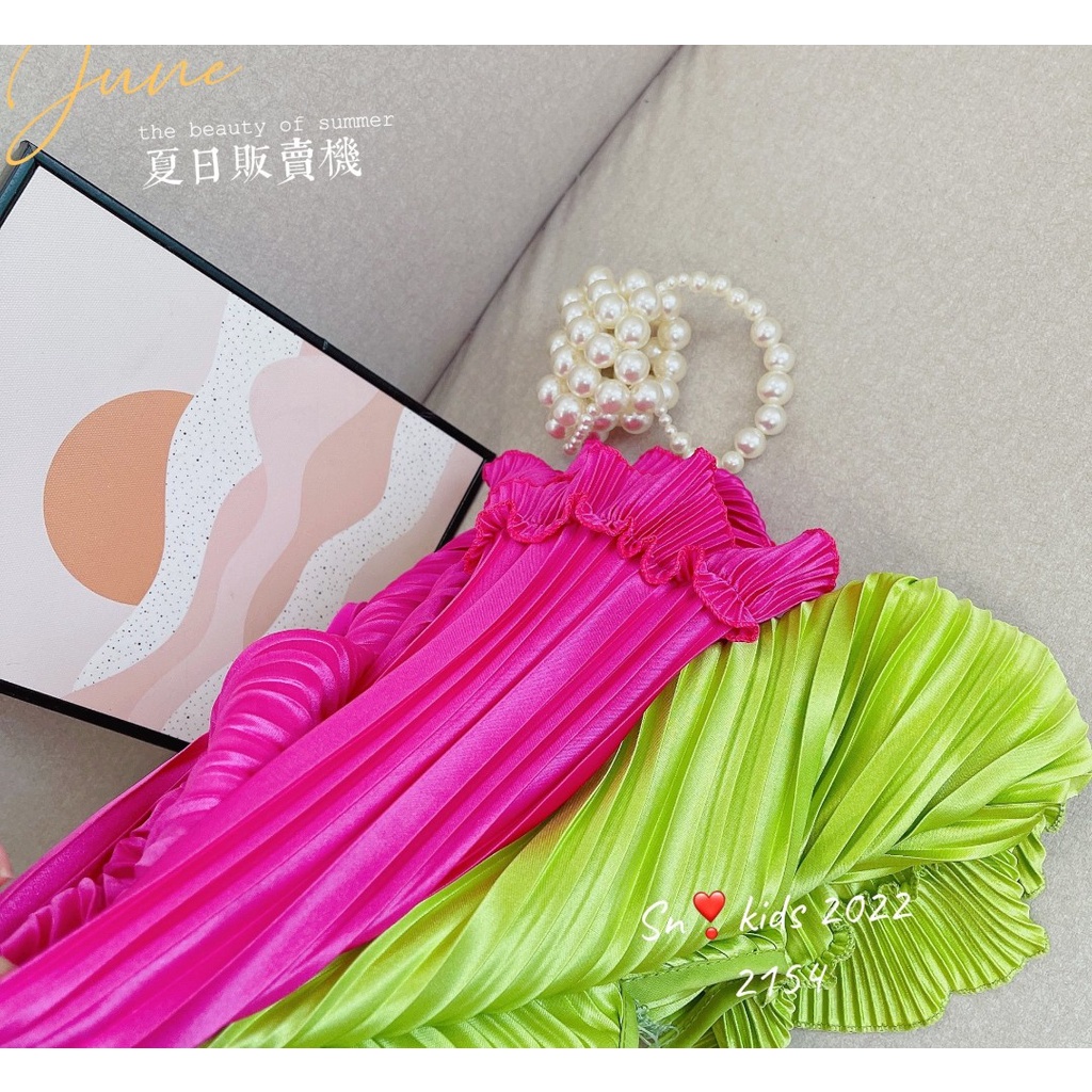 Đầm maxi đi biển, set váy cho bé gái dập ly vải lụa chi cốt xịn xò size 10-35kg