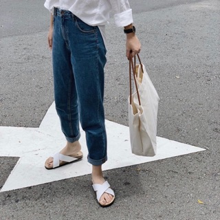 Pure Leather Birken - Dép chéo, đế ép êm