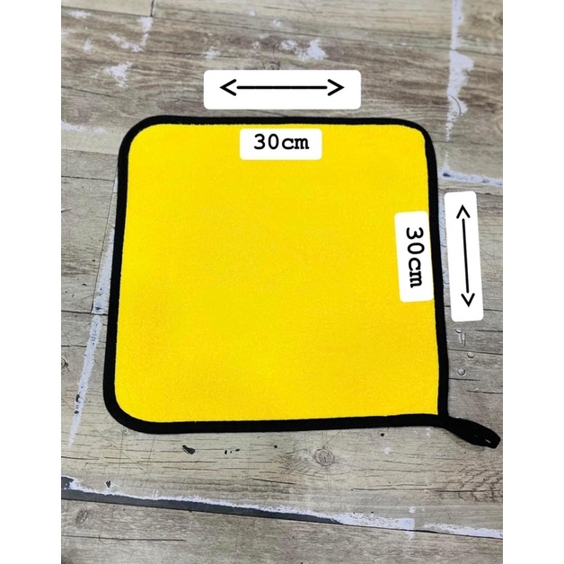 Khăn Lau Đa Năng Microfiber 2 Mặt Vàng - Xám Siêu Thấm Cực Dày Không Đổ Lông Chuyên Dụng Cho Ô Tô Xe Hơi