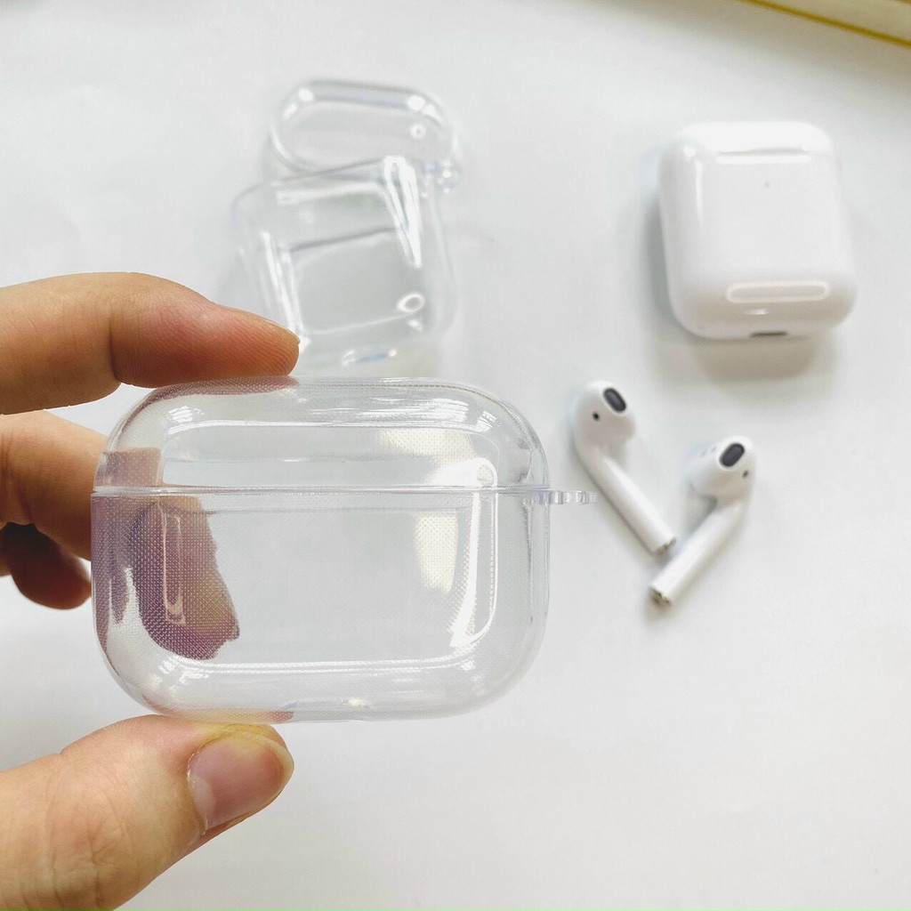 Bọc Airpod Vỏ Bọc Airpod Silicon Trong suốt chống sốc Siêu Xinh kèm móc cài tai nghe airpod 1/23/airpod pro