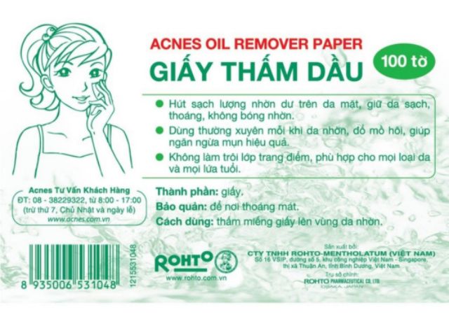 ✅ Giấy thấm dầu ACNES 100 tờ