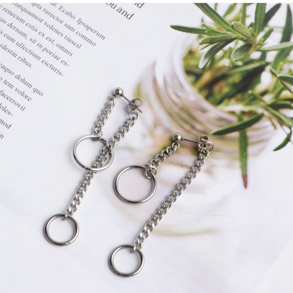 Bông tai phối dây xích dài 2 cách đeo 22247