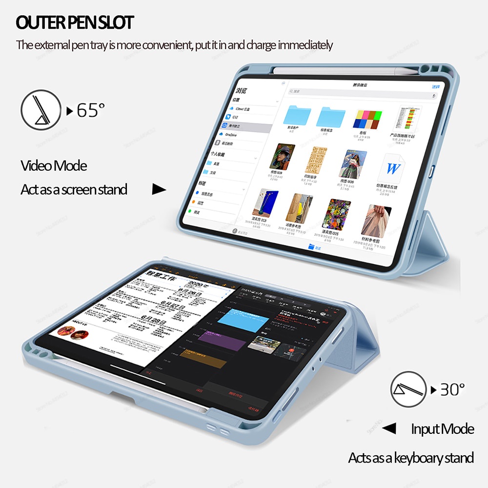 Bao Da Máy Tính Bảng Có Ngăn Đựng Bút Cảm Ứng Cho iPad Air 4 Pro 11 2020 iPad Pro 12.