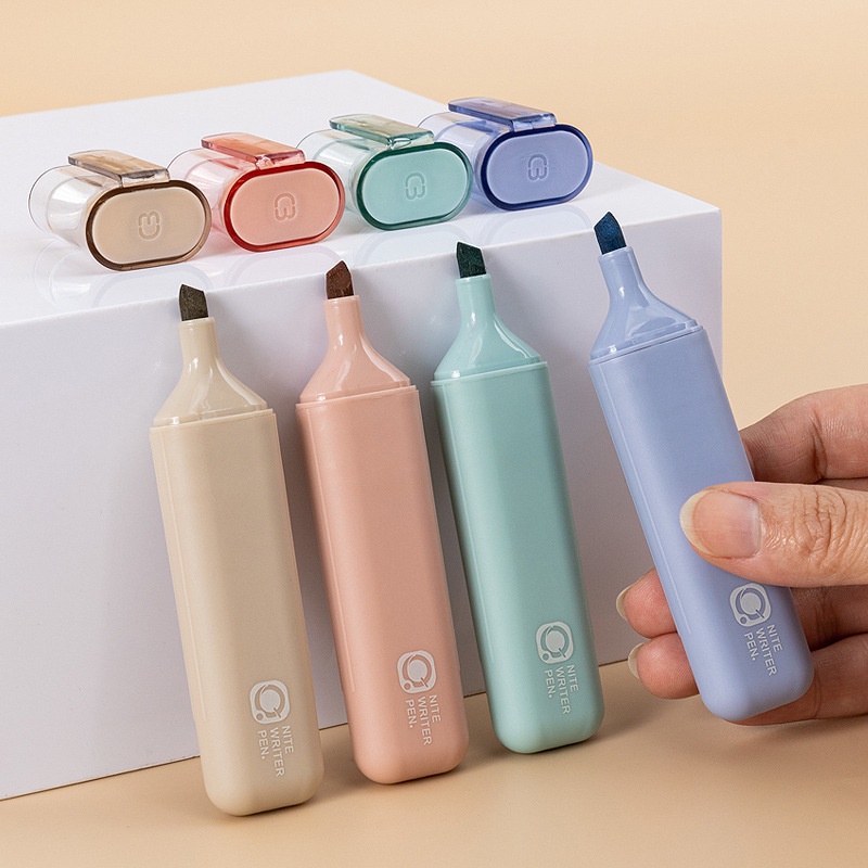 Set 4 Bút Đánh Dấu Đầu Mềm Dung Tích Lớn Bảo Vệ Mắt Cho Trường Học/Văn Phòng