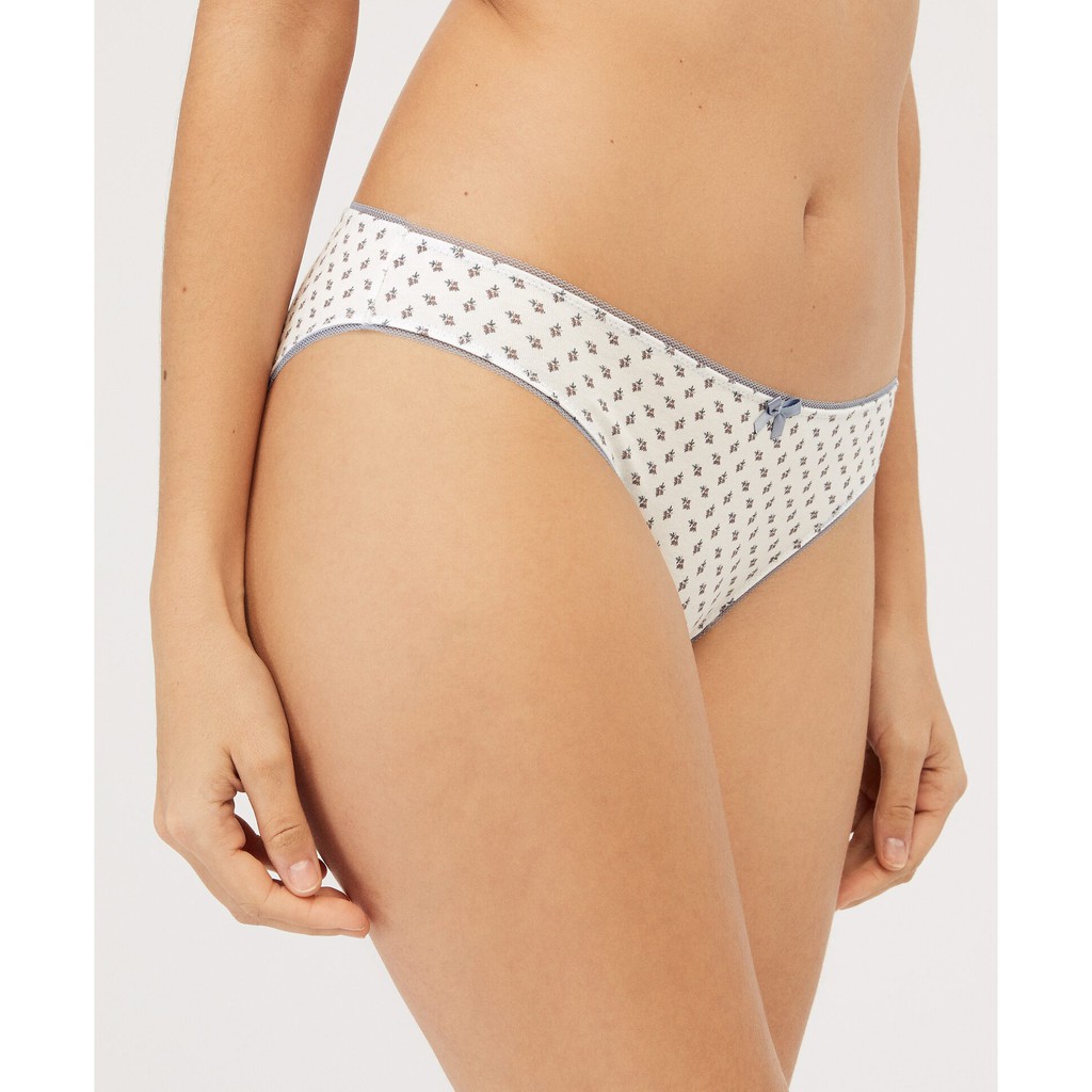 OY183 Set 5 Quần Oysho Hoa Li Ti Màu Đất Và Xanh Trời - Dáng Brazillian Nửa Mông
