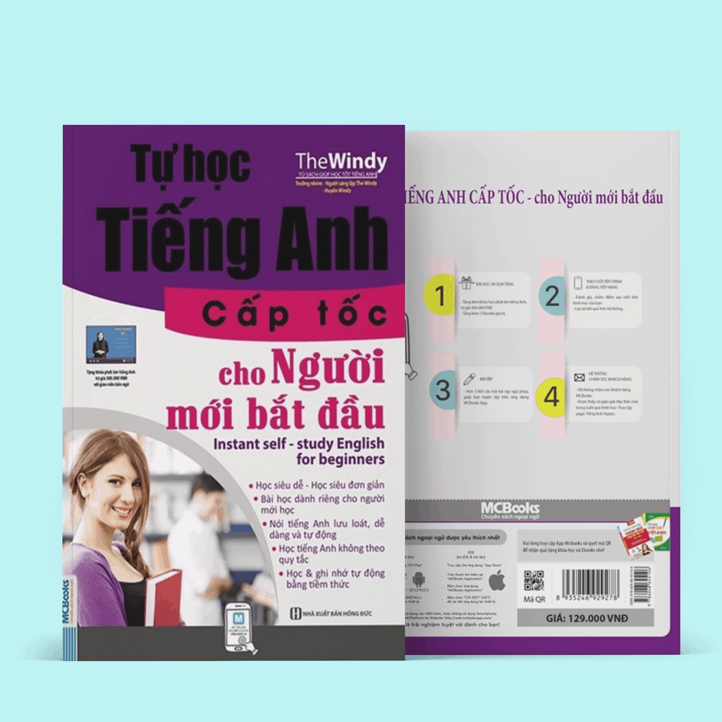 Sách - Tự Học Tiếng Anh Cấp Tốc Cho Người Mới Bắt Đầu: Instant Self - Study English For Beginners (Học Cùng App MCBOOKS)