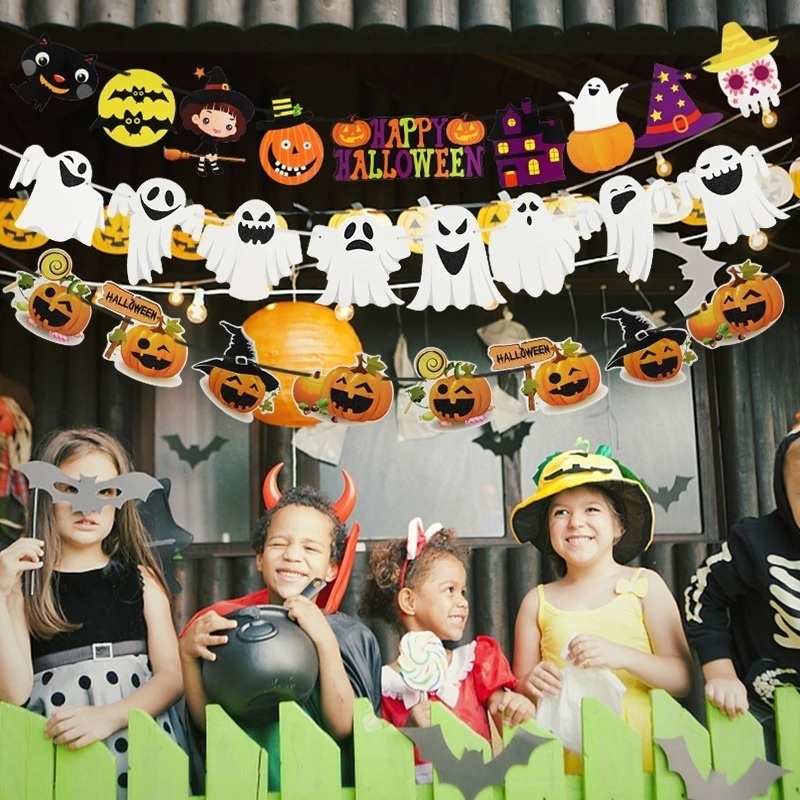 Dây Cờ Treo Trang Trí Tiệc Halloween Sáng Tạo