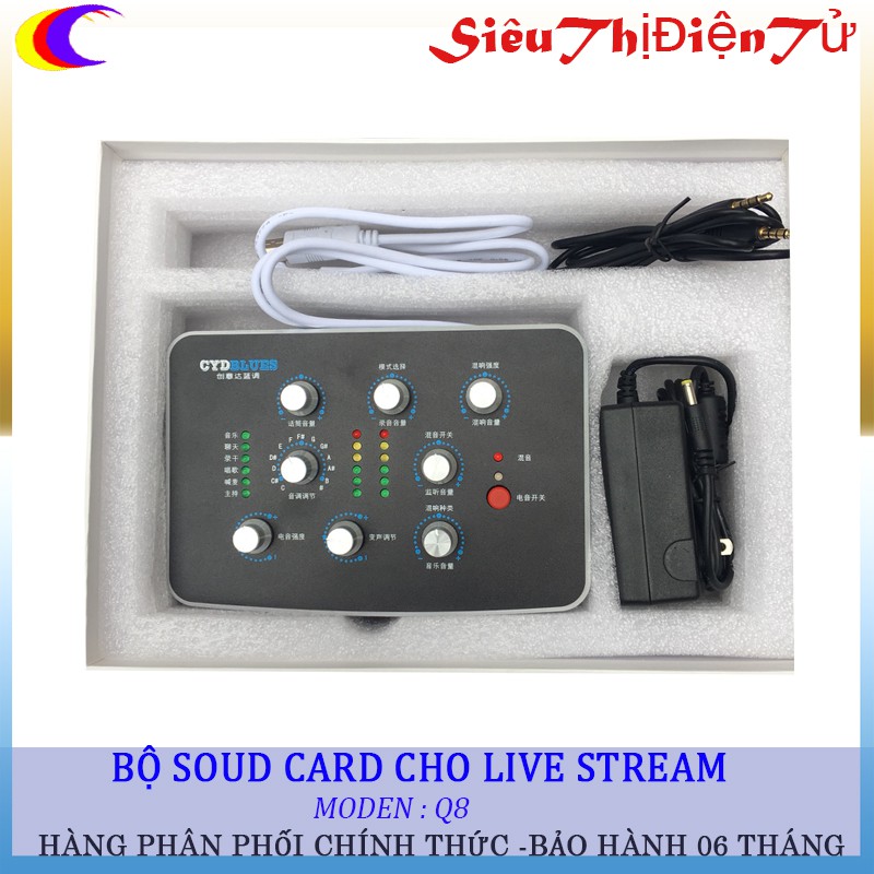 SOUND CARD Q8 R900 FX có autu-tune hỗ trợ tốt các dòng mic thu âm