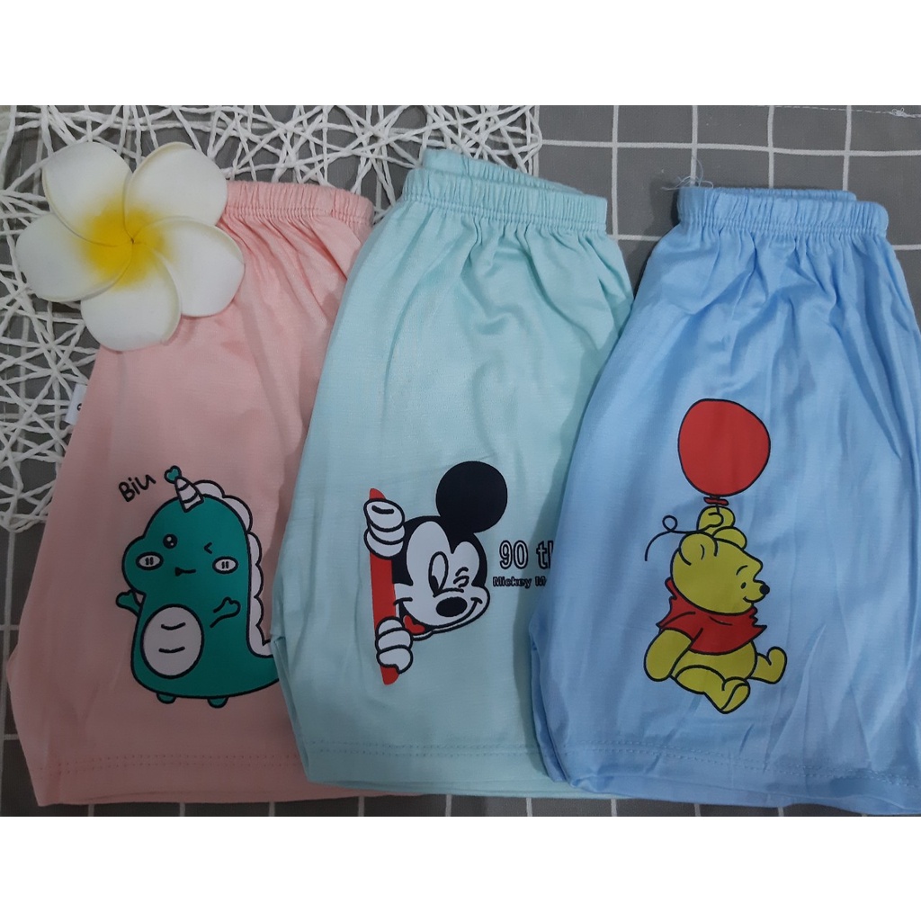 Quần đùi cotton cho bé yêu in hình kute dễ thương chất mềm mát mùa hè