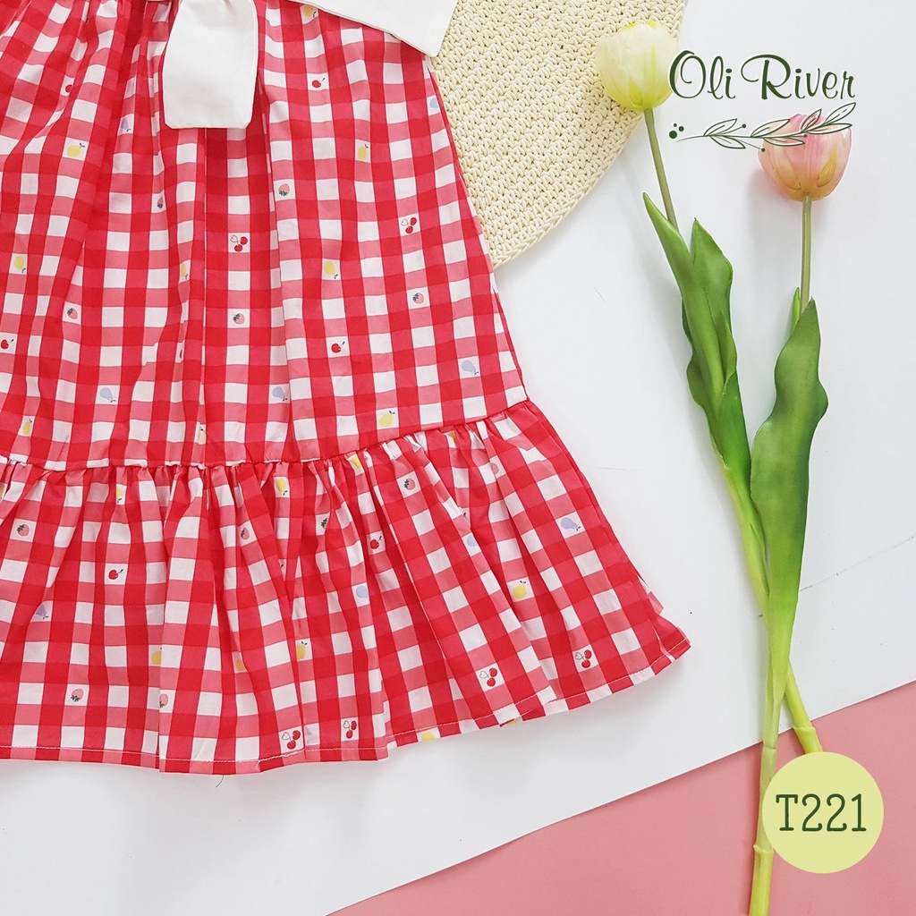Váy Baby Doll Caro Đỏ Nàng Thơ Của OliRiver