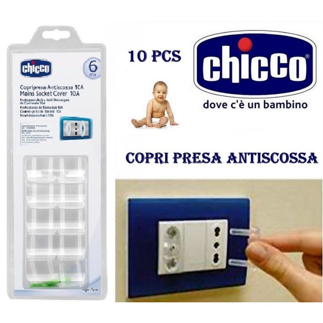 Nút che ổ cắm điện Chicco 640823 - 10pcs