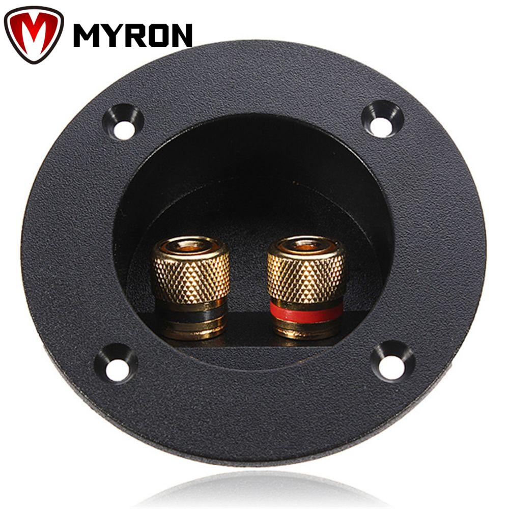 MYRON Black Speaker Terminal Connectors High Quality Subwoofer Round Boxes with 2 Banana Jack Connection Brand New Gilded Spring Cup Stereo Plug
