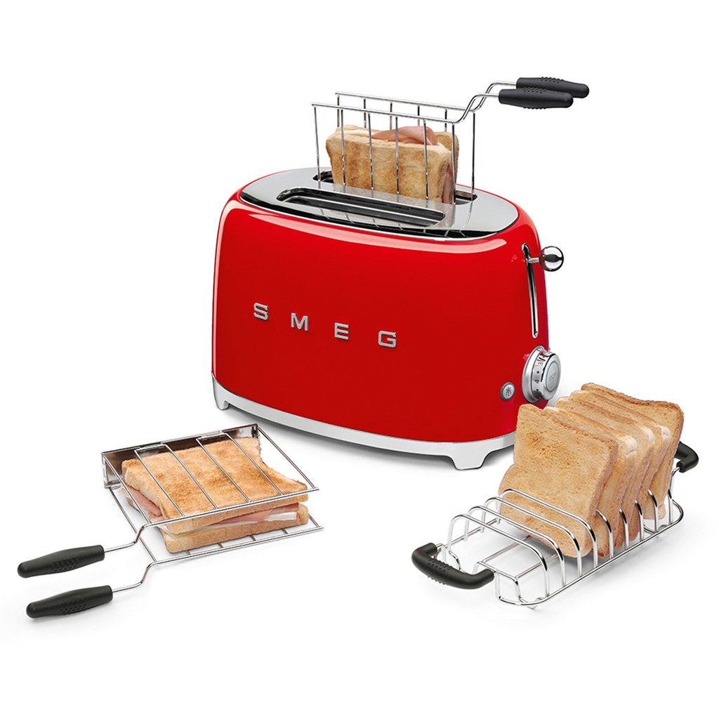 Máy nướng bánh mì Smeg TOASTER TSF01 loại 2 ngăn - Chất liệu Cromargan không gỉ.