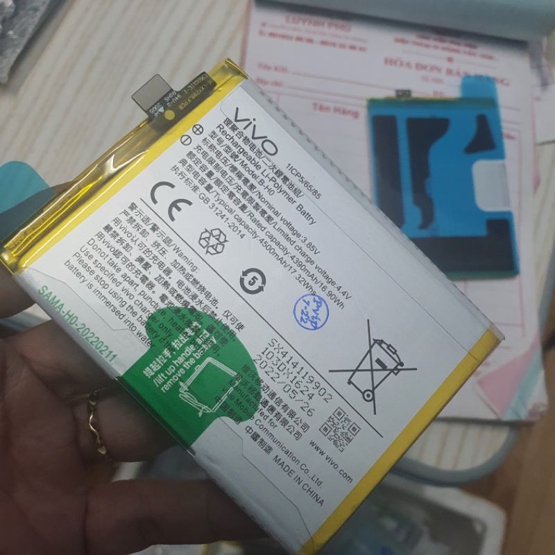 Pin vivo s1 B H0 4390mAh zin,pin new,pin Baqecó bão hành bao test