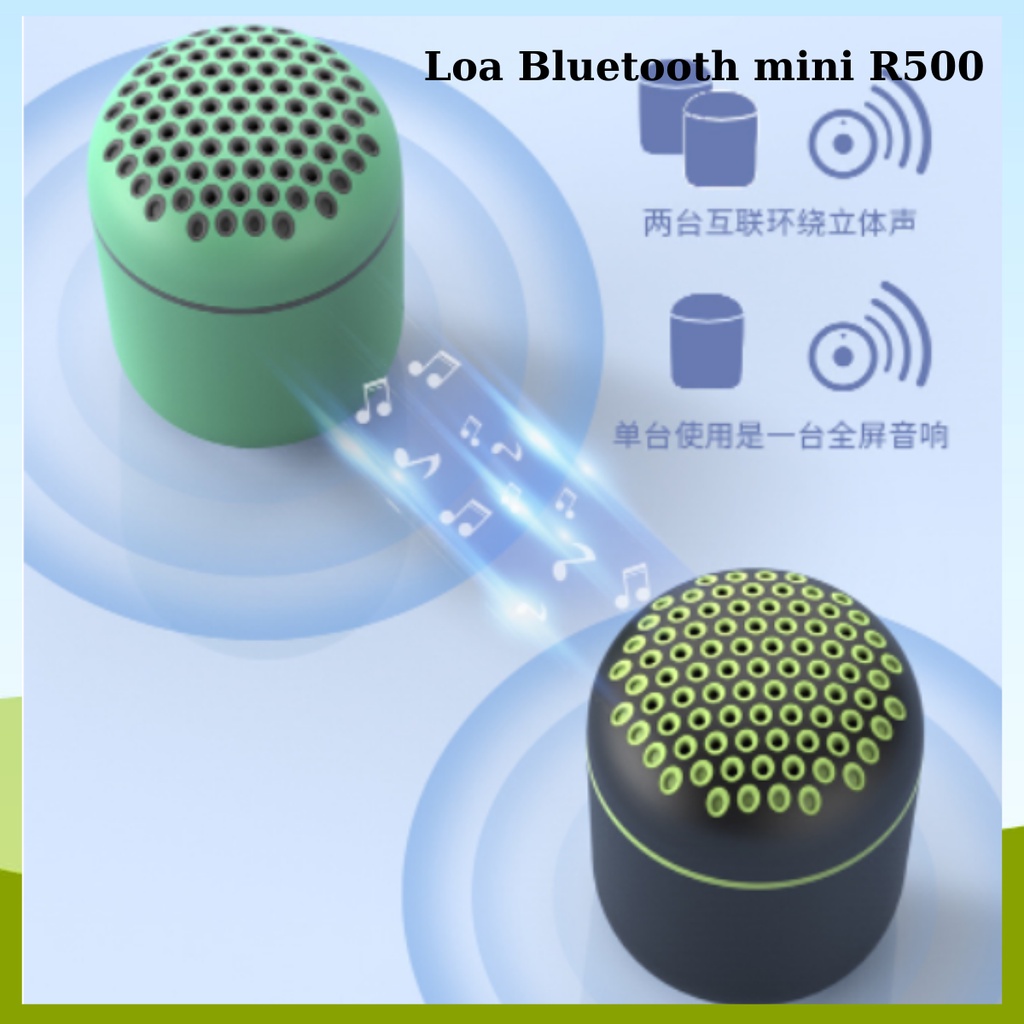 Loa Bluetooth Mini Tueman R500, Loa Mini Không Dây Bluetooth Hỗ Trợ Thẻ Nhớ Usb Cổng Aux Kết Nối Laptop Điện Thoại Pc
