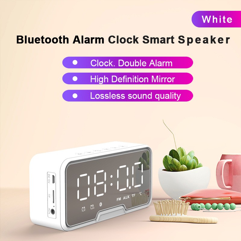 Loa bluetooth S5 gương đồng hồ báo thức loa Hỗ trợ chèn TF