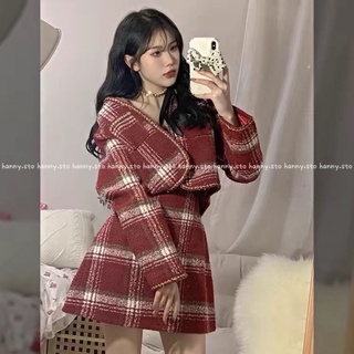 HANNY V16 Set váy dây dạ ( ảnh thật )