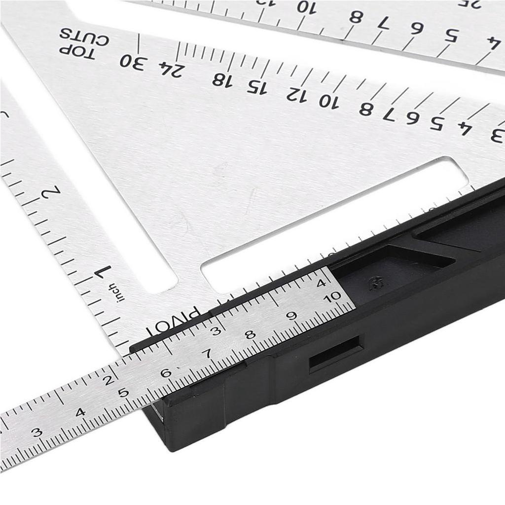 Thước tam giác chế biến gỗ 7in Công cụ thợ mộc góc vuông tỷ lệ kép với mức độ bong bóng Helium066