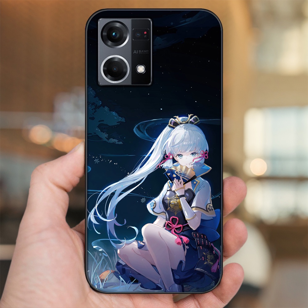 Ốp lưng Oppo Reno 8 4G viền đen in hình Ayaka Genshin Impact