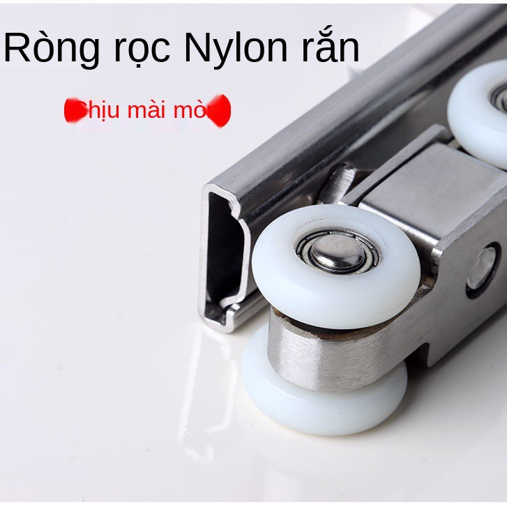 > Cửa trượt bánh xe treo ròng rọc câm theo dõi nhà bếp phòng tắm gỗ phụ kiện ray trên <