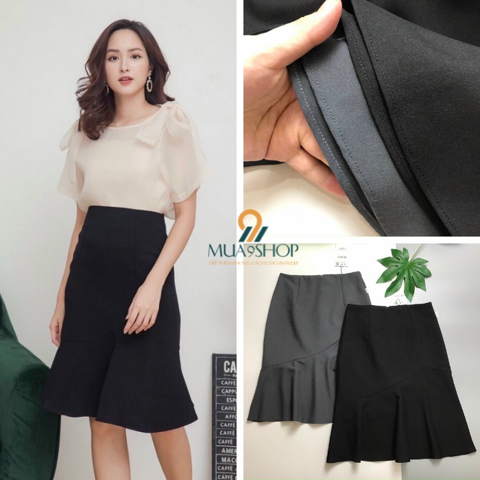 Chân váy đuôi cá nữ dáng bút chì công sở mua9shop ôm dài chất vải đẹp | BigBuy360 - bigbuy360.vn