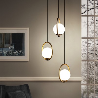 Đèn thả đơn mạ vàng SuperVilighting mã THAVANG-147-154, Đui E27