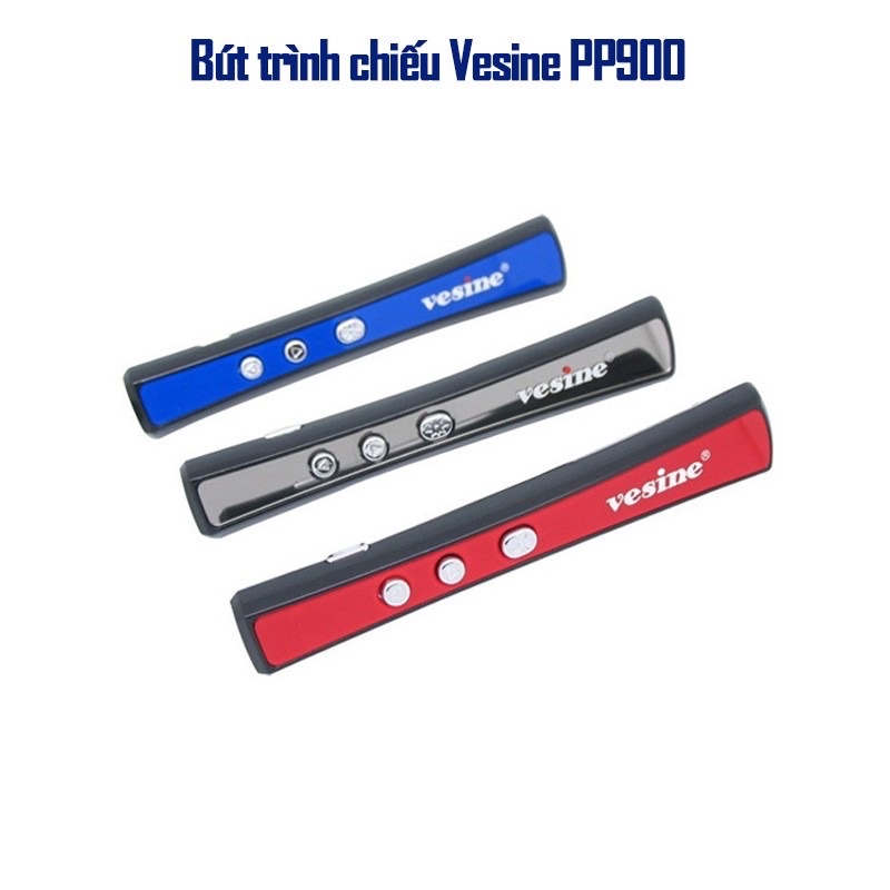 Bút trình chiếu laser thuyết trình Vesine PP900, bút chỉ chính hãng, tặng kèm bao da, dùng cho giáo viên, công sở...