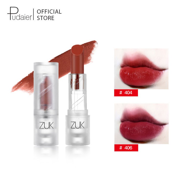 Son môi Pudaier dạng mousse lì 6 màu tùy chọn thiết kế vỏ trong suốt 40g