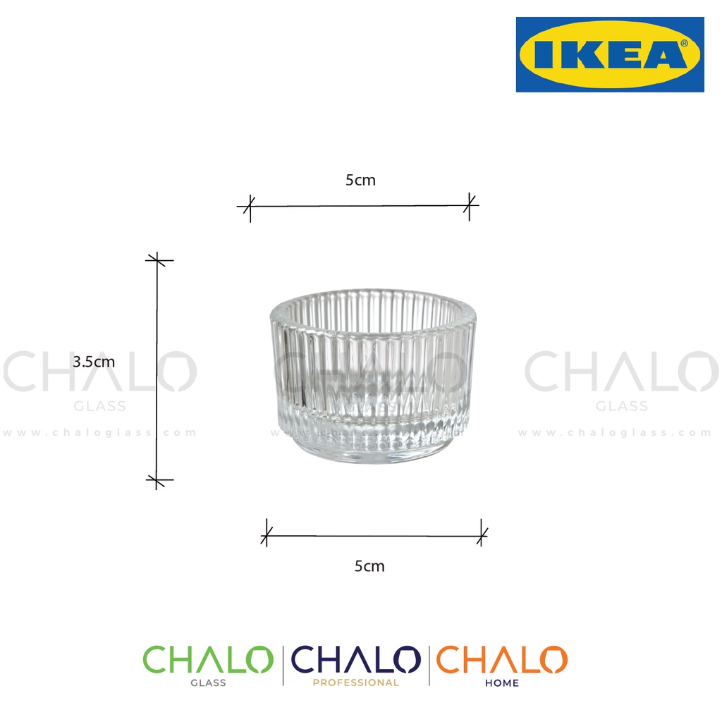 Cốc đựng nến thuỷ tinh Ikea Finsmak - 3.5cm x 6cm