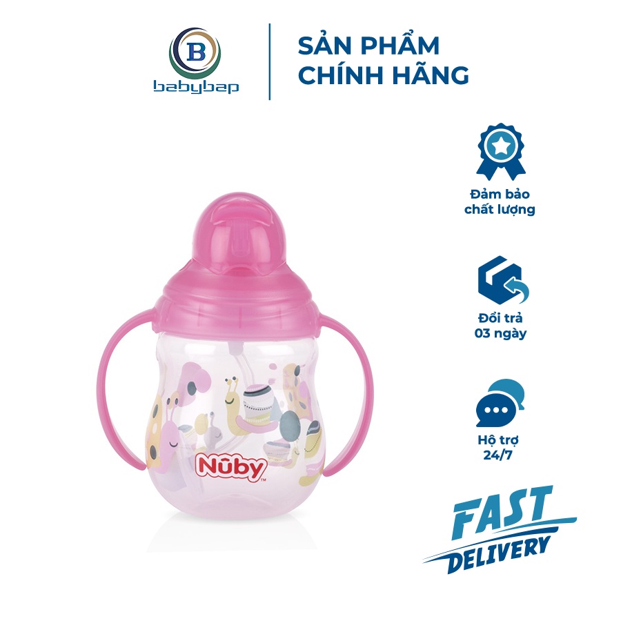 Bình Uống Nước Ống Hút Silicon Nuby 360 Độ 270ml