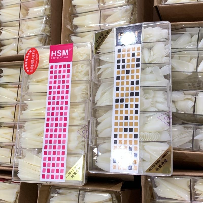 Móng tip móng up phom nhọn bầu nhọn dài HSM đủ size hộp 500 cái