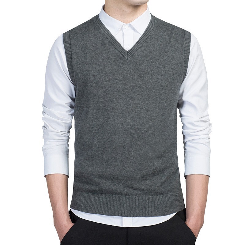 New Men's Knit Vest Cotton  Sleeveless Vest 745