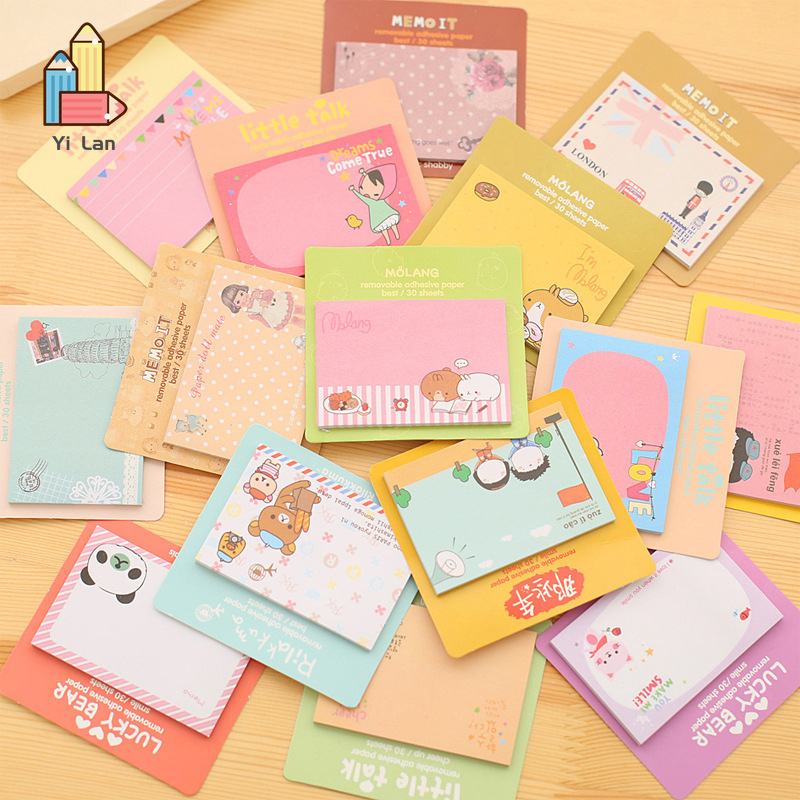 Giấy Dán Ghi Chú Họa Tiết Hoạt Hình Đáng Yêu Phong Cách Hàn Quốc