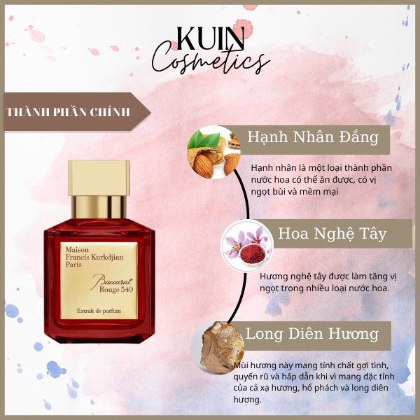 Nước hoa nữ Maison MFK Baccarat Rouge 540 Extrait de Parfum- Mùi hương sang trọng quý phái và lưu hương lâu