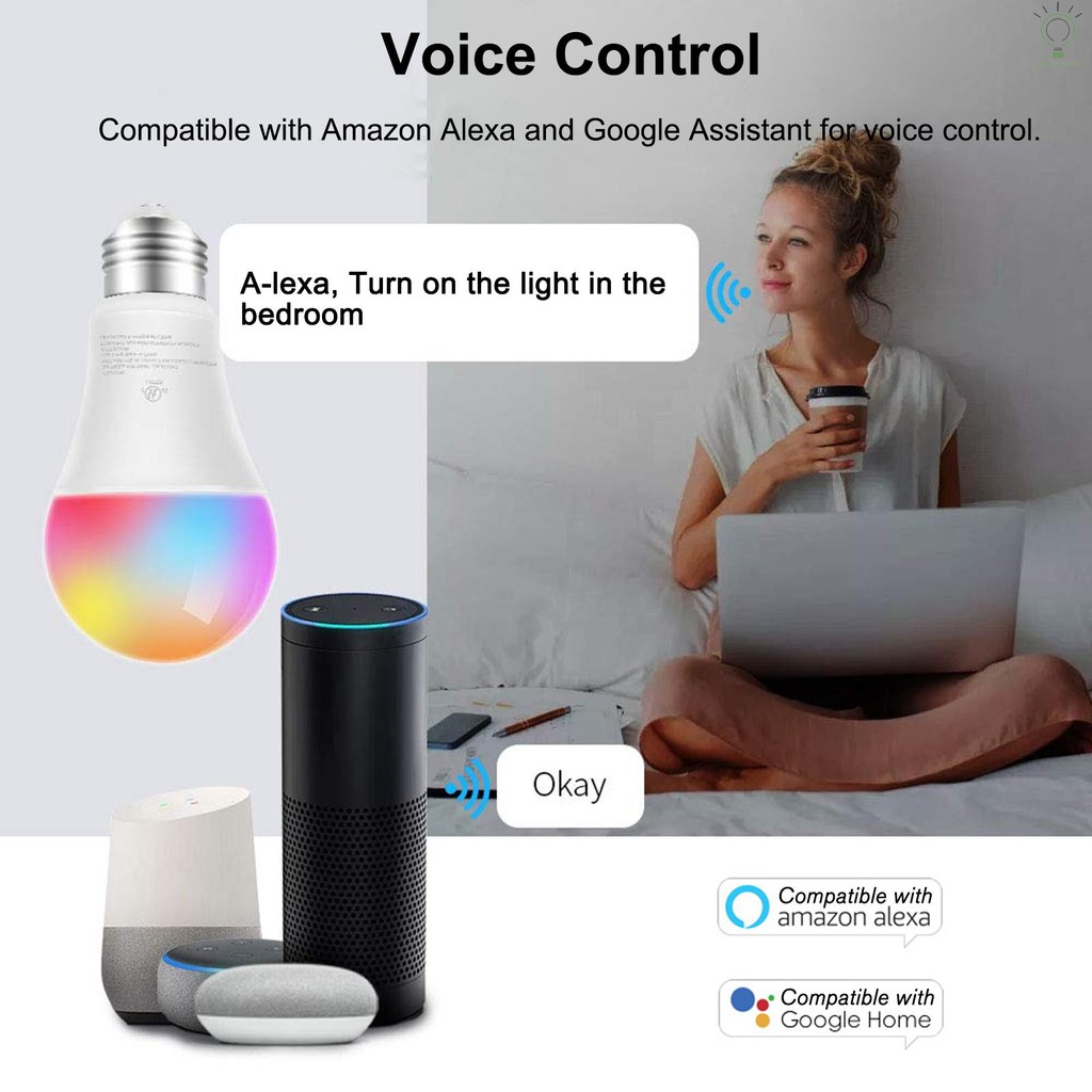 ALEXA GOOGLE Bóng Đèn Led Thông Minh Fcmila Ty009 Điều Khiển Từ Xa Bằng Ứng Dụng Điện Thoại