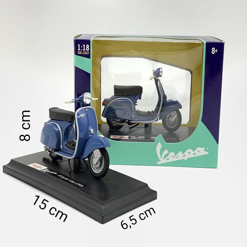 Xe Mô Hình Vespa 150 (1956) 1:18 Maisto ( Xanh Dương )