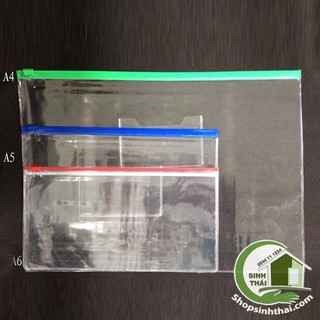 Túi nhựa dẻo PVC trong suốt có khóa zip, đựng văn phòng phẩm, thực phẩm, đồ đạc - chọn túi