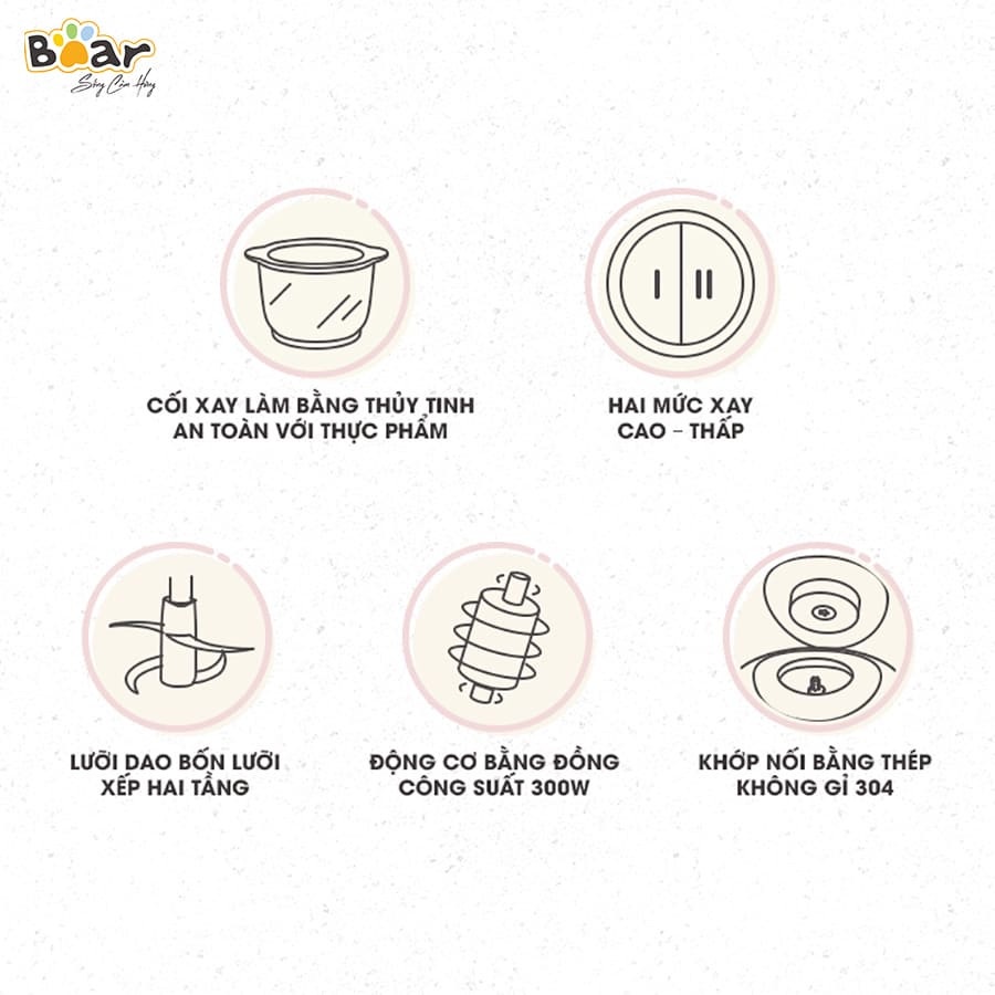 Máy xay thịt đa năng  BEAR QSJ - B02Q1