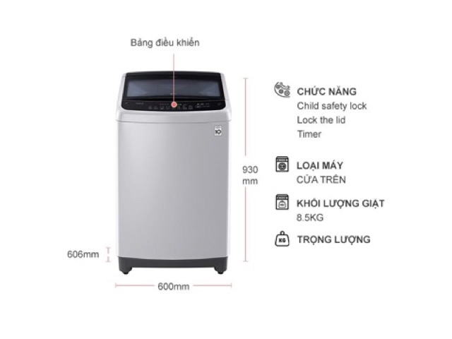 Máy giặt LG 8.5Kg T2185VS2M Smart Inverter