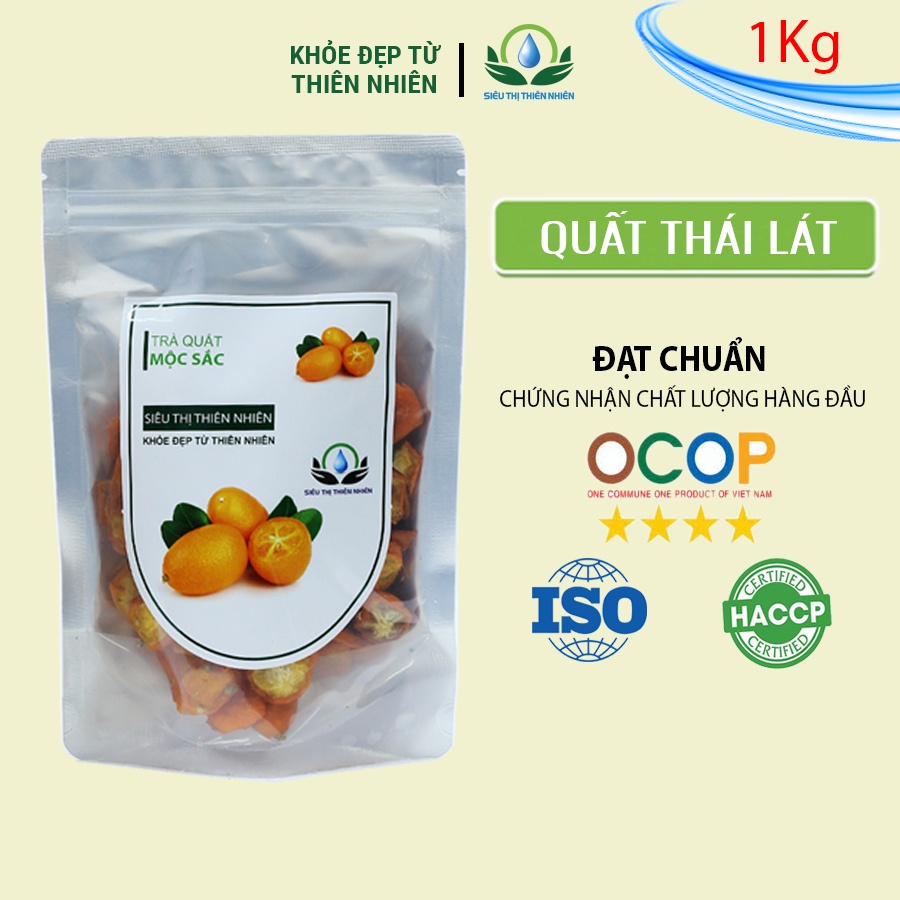 Quất vàng thái lát sấy khô Mộc Sắc 1kg, trà tắc thảo mộc của siêu thị thiên nhiên