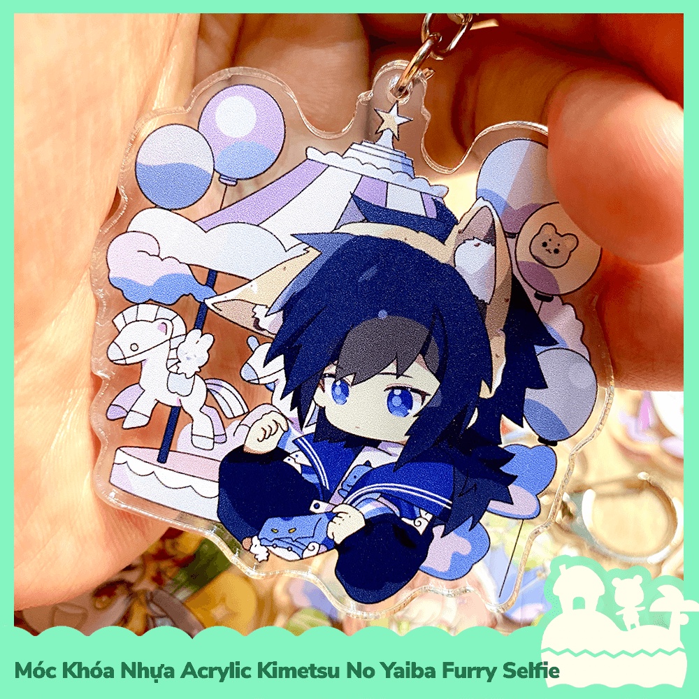 [Sẵn VN - NowShip] Móc Khóa Keychain Acrylic Nhựa Trong Anime Manga Kimetsu No Yaiba Demon Slayer Furry Selfie