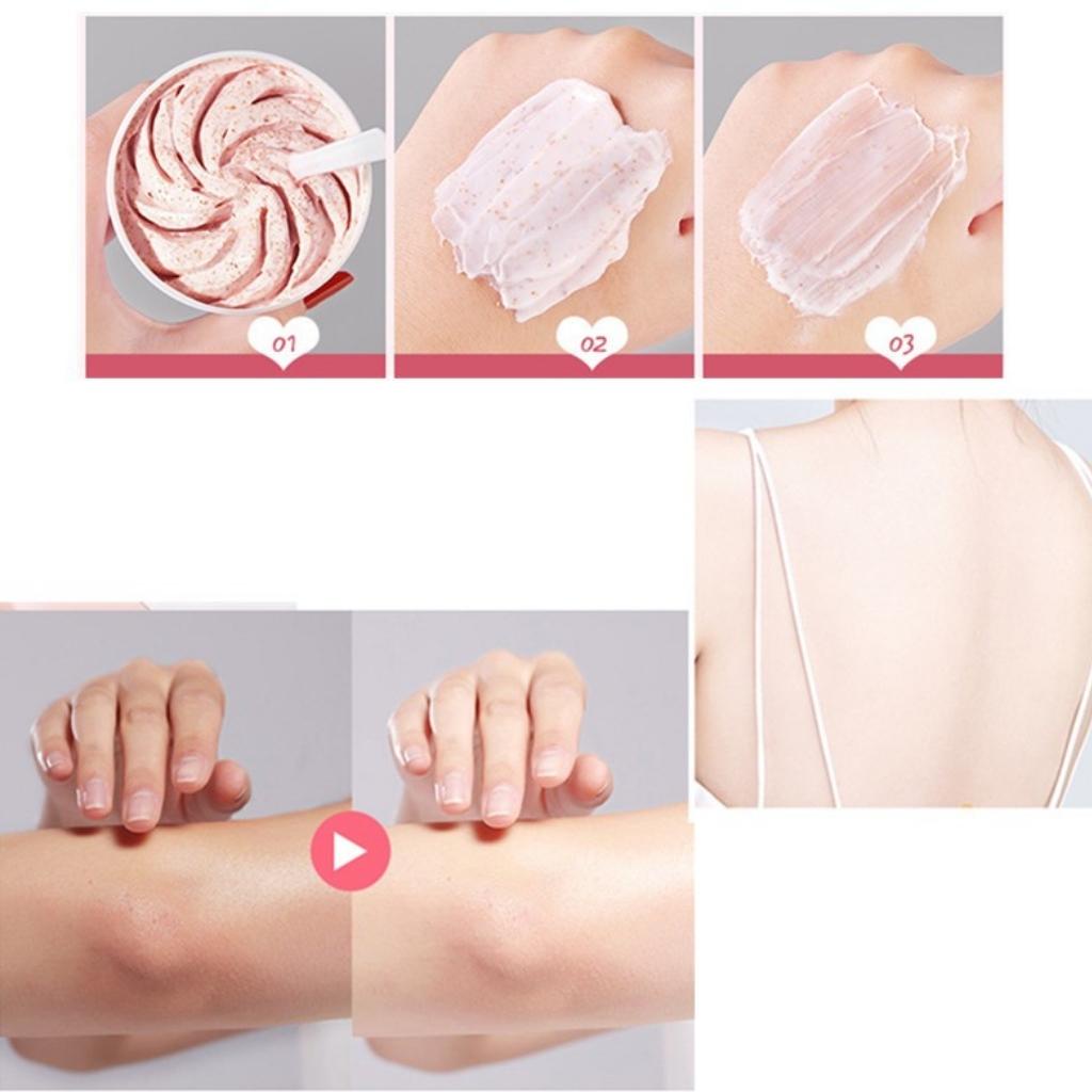 Đào Heyxi Tẩy Tế Bào Chết Body Kem Da Chết Toàn Thân Đẹp Trắng Da Peach Clear Nội Địa Trung Mini 200g AME SHOP