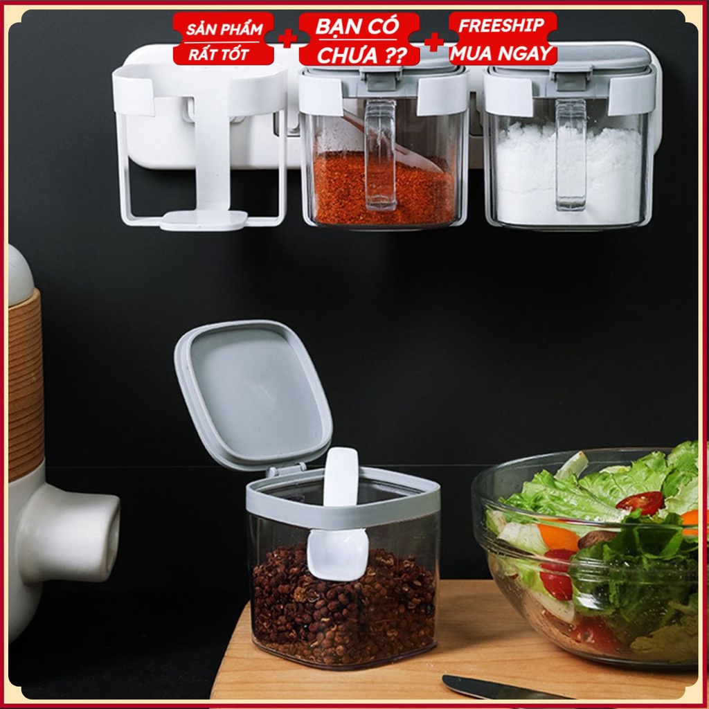Set 3 Hũ Gia Vị Gắn Tường K8 - Hiện Đại - Sạch Sẽ - Phòng Bếp Thông Minh