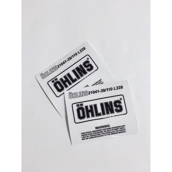 Cặp 2 tem chữ OHLINS trong suốt, RCB crom 7màu dán trang trí bình dầu và chân phuộc