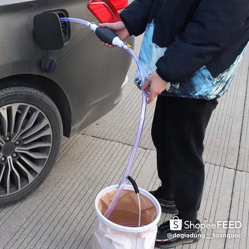 Vòi hút, bơm hút, ống hút xăng rượu bóp tay Loại đắt (Màu xám)