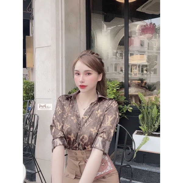 Áo sơmi lụa LV