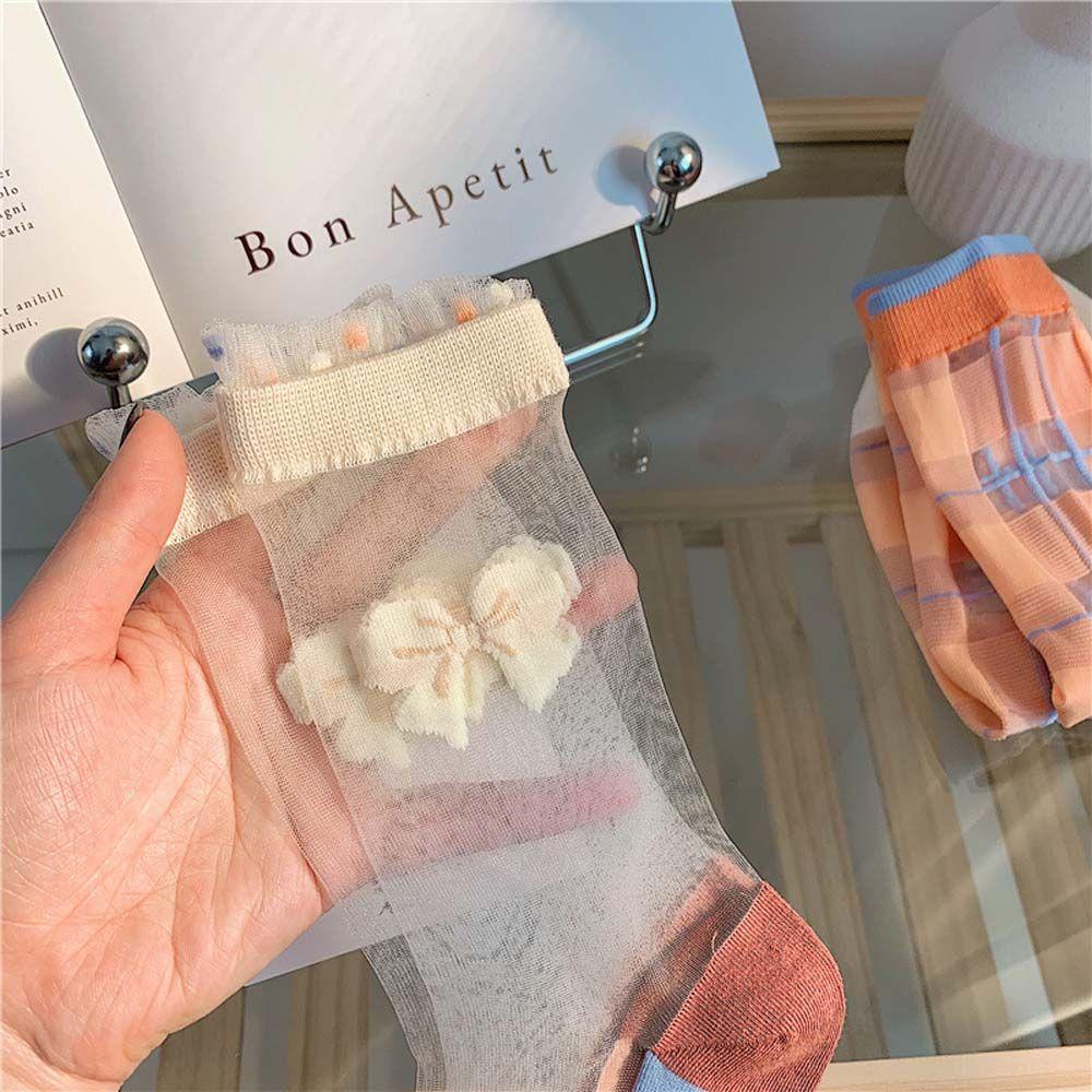 Tất Lưới Trong Suốt Họa Tiết Hoa Thời Trang Xuân Hè Hàn Quốc Cho Nữ