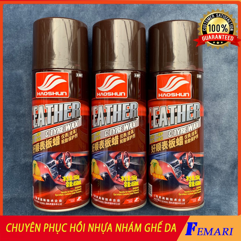 BỘ 2 Chai Xịt Dưỡng, Phục Hồi Nhựa Nhám, Làm Đen nhựa nhám, Làm Mới Ghế Da DASHBOARD WAXING 450ml